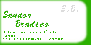 sandor bradics business card